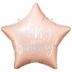 Happy Birthday рожева з написом голограма