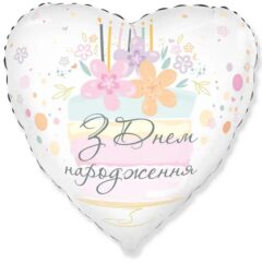 З днем народження тортик пастель серце