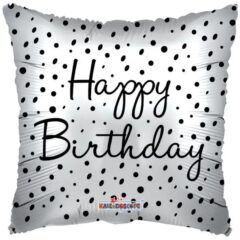 Happy Birthday срібний квадрат