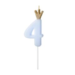 Свічка з короною блакитна 4