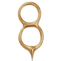 Свічка цифра бенгальська "8" золота