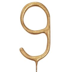 Свічка цифра бенгальська 9 золота