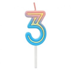 Свічка цифра B&C Neon 3