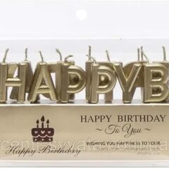 Літери Happy Birthday хром золото