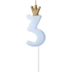 свічка з короною блакитна 3