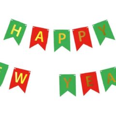 Розтяжка "Happy New Year" із прапорців кольорова