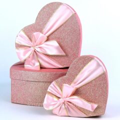 Серце рожеве глітер m
