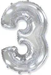 3 срібло цифра (100 см) Flexmetal