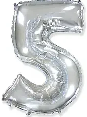 5 срібло цифра (100 см) Flexmetal