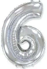 6 срібло цифра (100 см) Flexmetal