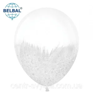 Білий  з глітером Браш 12" (30 см) BELBAL