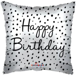 Happy Birthday срібний квадрат