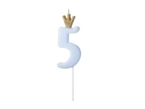 Свічка з короною блакитна 5