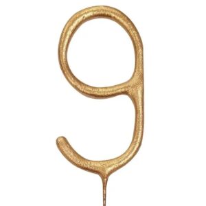 Свічка цифра бенгальська 9 золота