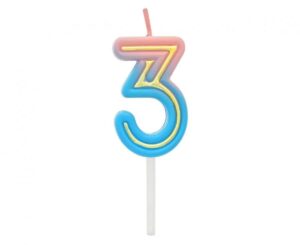 Свічка цифра B&C Neon 3