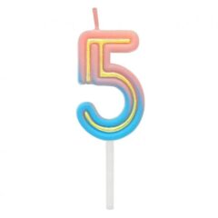 Свічка цифра B&C Neon 5