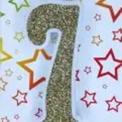 Свічка цифра "Біла із золотом"  7