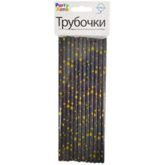 трубочки з зірками золотими 10шт