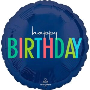 Happy Birthday темно-синє коло